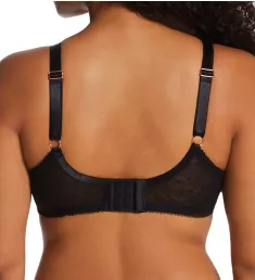 Sexy Pin Up Unlined Underwire Bra BLK Hue w/ Blush Rose 46DDD