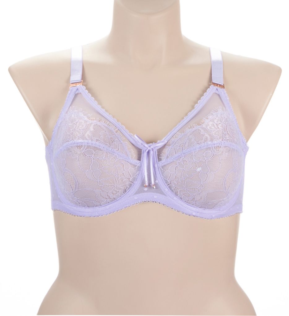 Smart & Sexy Women's Plus Size Retro Lace & Mesh Unlined Underwire Bra  Lilac Iris 38G