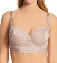 Lace Unlined Underwire Longline Bra Bark 34A