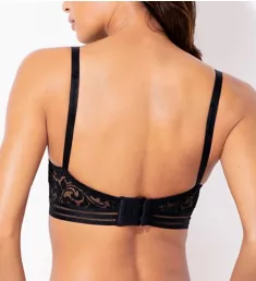 Lace Unlined Underwire Longline Bra Black 34A