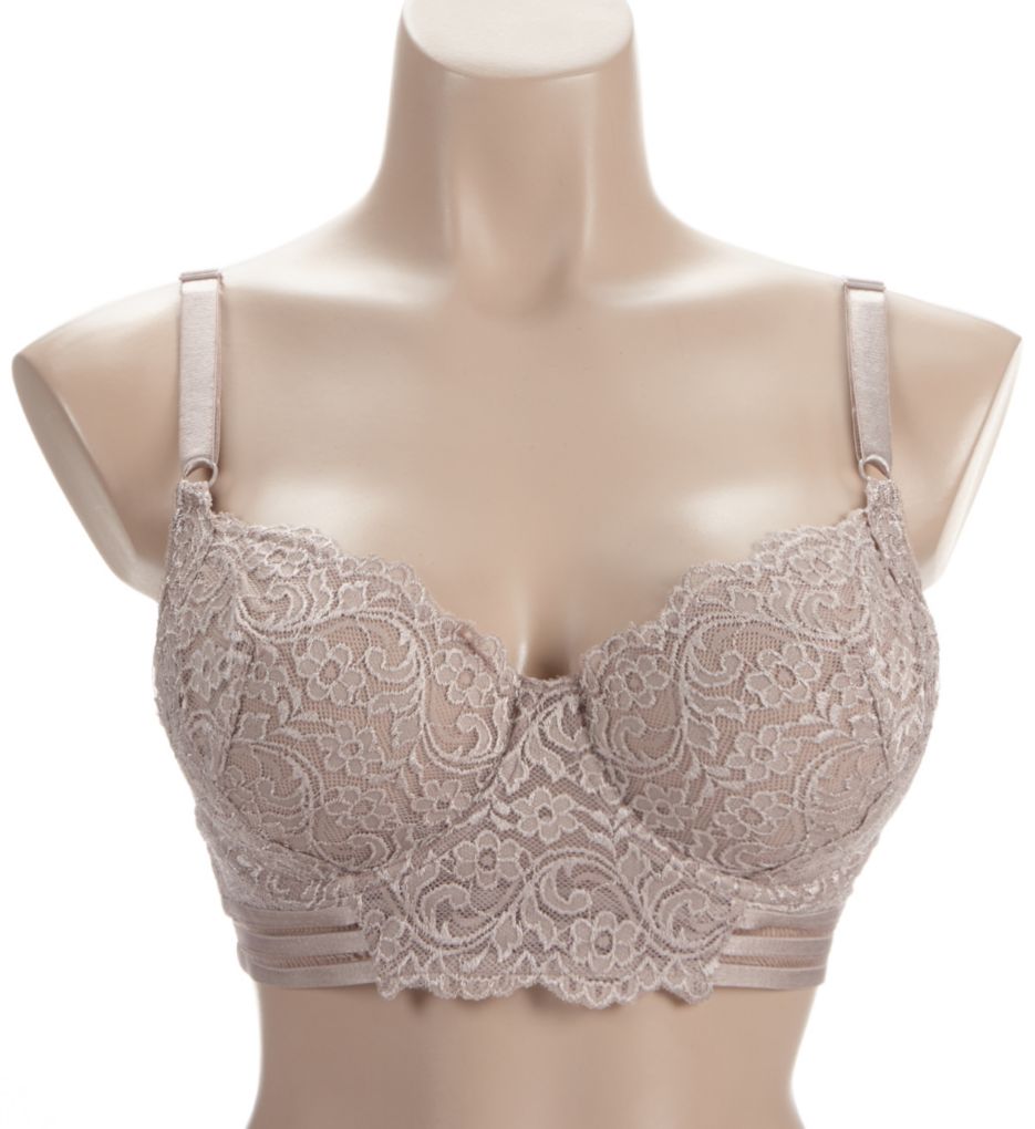 Smart and Sexy Lace Unlined Underwire Longline Bra Bark 40C  - Image 1