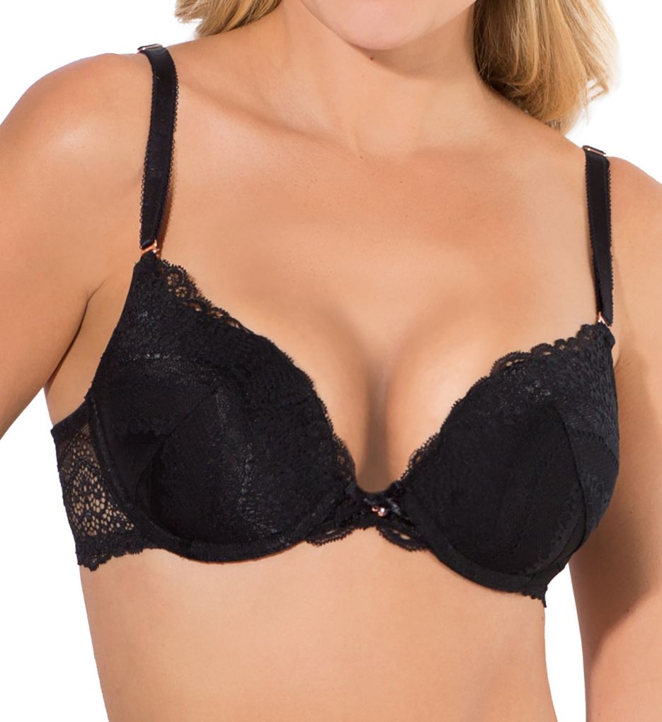 Smart and Sexy Women's Perfect Push Up Bra in Black Hue | Plus Size 36A | HerRoom.com