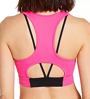 Cut-Out Racerback Bikini Swim Top Fuschia Sizzle/Black S