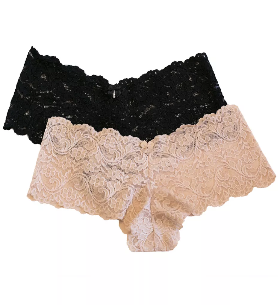 Signature Lace Boyleg Panty - 2 Pack In The Buff/Black 6