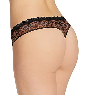 Lace Trim Thong Panty - 2 Pack