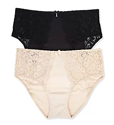 Micro High Waist Bikini Panty - 2 Pack In The Buff/Black S