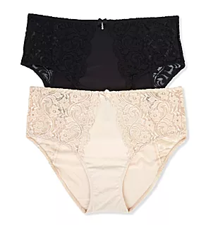 Micro High Waist Bikini Panty - 2 Pack In The Buff/Black S