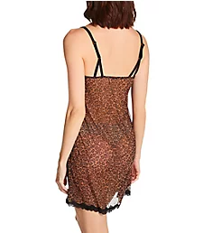 Mesh and Lace Trim Chemise Classic Leopard 2X