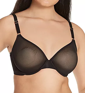 Sheer Mesh Demi Underwire Bra Black 32D