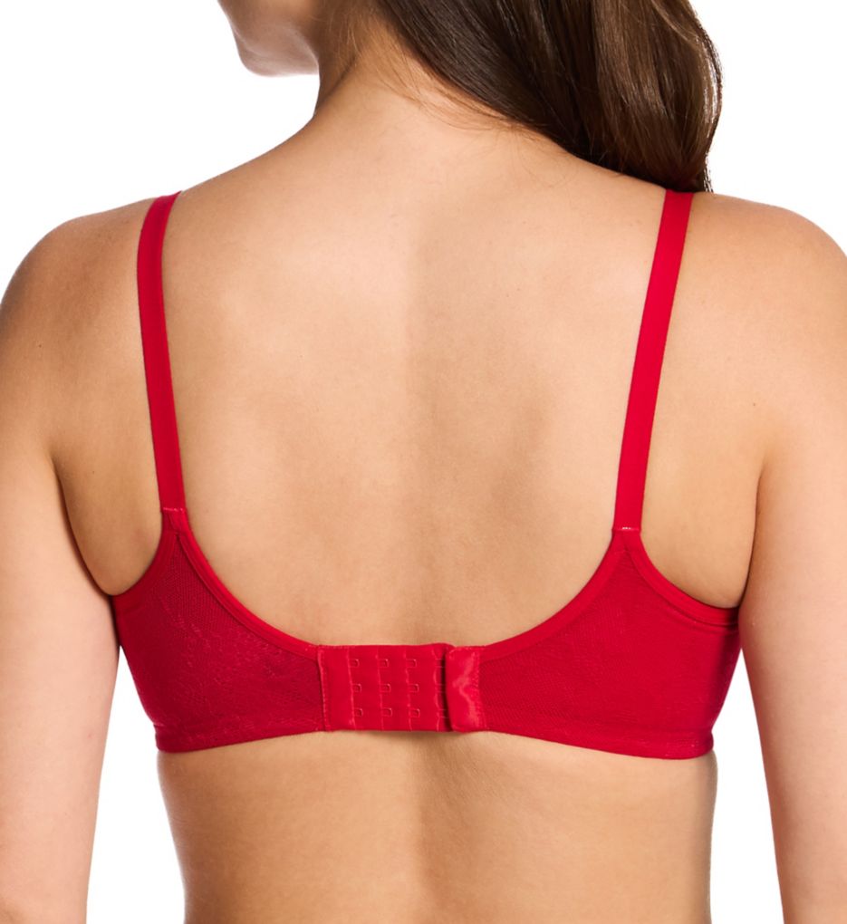 Smart and Sexy Sheer Mesh Demi Underwire Bra with Lace No No Red 34C  - Image 2