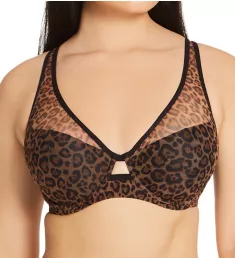 Mesh Plunge Bra Leopard 32DDD