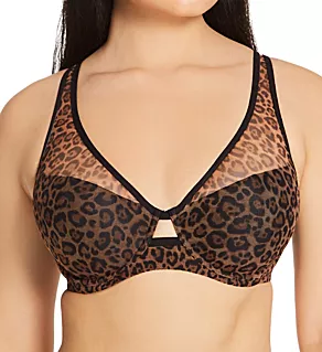 Mesh Plunge Bra Leopard 32DDD