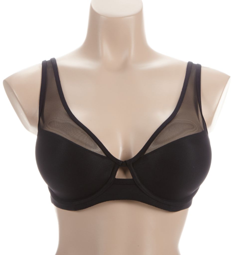 Smart and Sexy Mesh Plunge Bra Black 32D  - Image 1