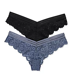 Signature Lace Brazilian Panty - 2 Pack Grisaille/Black 5