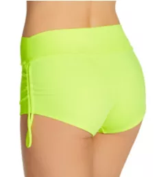 Adjustable Side Boyshort Swim Bottom Neon Yellow XL