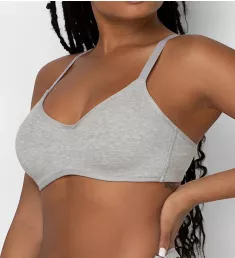 Unlined Underwire Scoop Neck Bra Light Grey Heather 36DDD