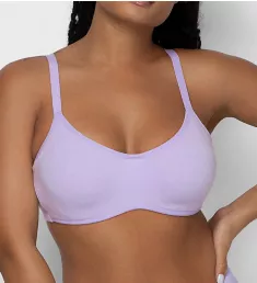 Unlined Underwire Scoop Neck Bra Lilac Iris 34B