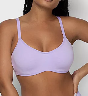 Unlined Underwire Scoop Neck Bra Lilac Iris 34B