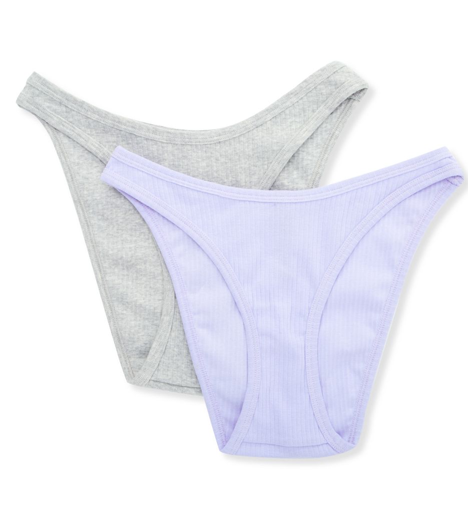 Fine rib panty panty In pack of 2 - gray, Slips