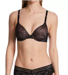 Lightly Lined Smooth Lace T-Shirt Bra BLK HUE/BALLET FEVER 32D