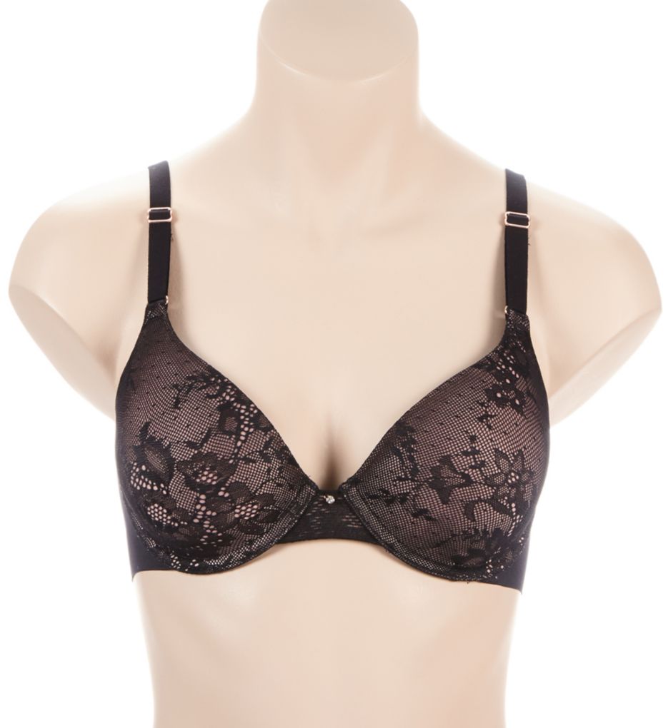 Lightly Lined Smooth Lace T-Shirt Bra-fs