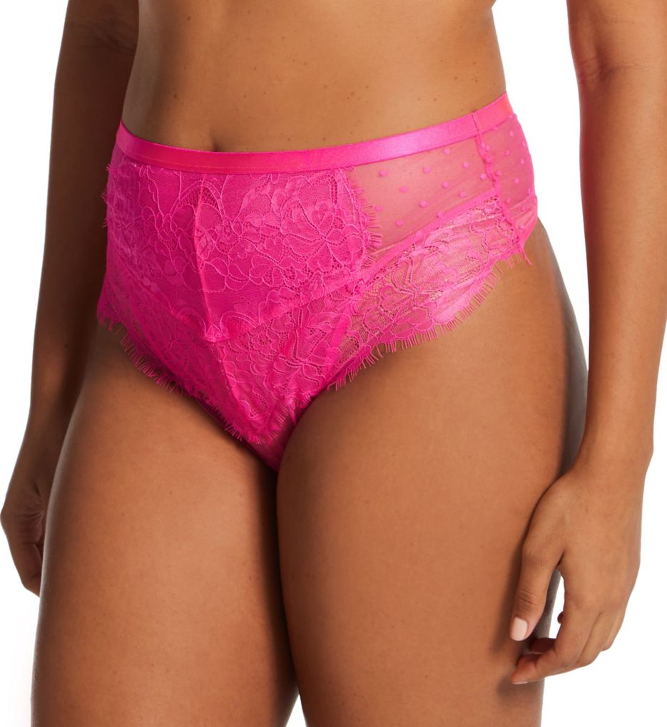 Mesh and Lace High Waist Thong-fs