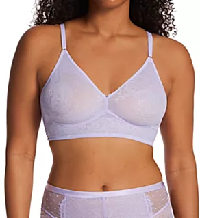Stretch Lace Triangle Wireless Bralette Lilac Iris S