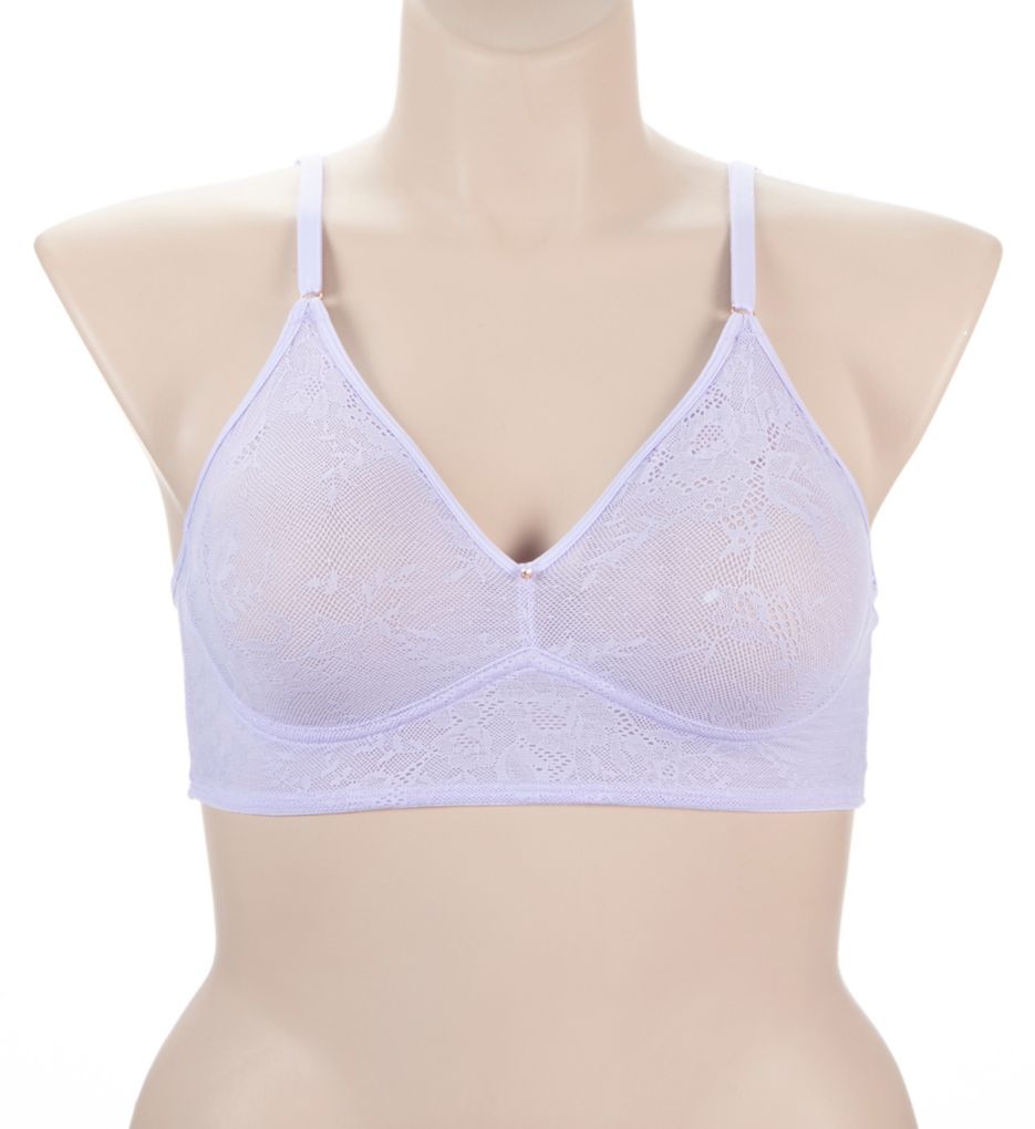 Smart and Sexy Stretch Lace Triangle Wireless Bralette Lilac Iris S  - Image 1