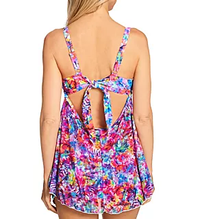 Full Busted Ruffle Twist Bandeau Tankini Swim Top Auroral Fantasy 36DD