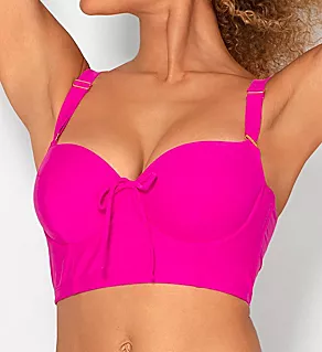 Longline Underwire Bikini Swim Top Fuschia Sizzle 42D