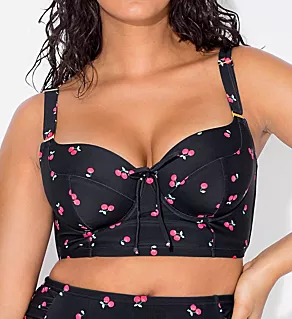 Longline Underwire Bikini Swim Top Sweet Cherry 34C