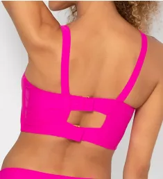 Longline Underwire Bikini Swim Top Fuschia Sizzle 36D