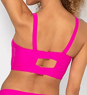 Longline Underwire Bikini Swim Top Fuschia Sizzle 42D