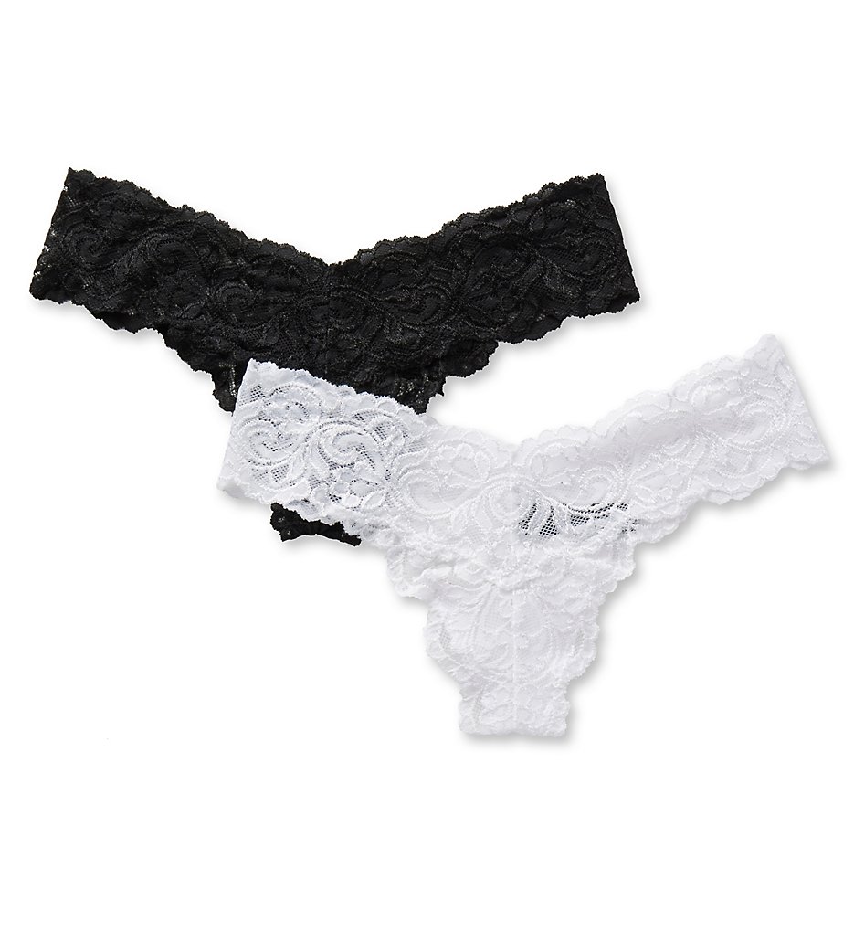Smart and Sexy >> Smart and Sexy SA849 Signature Lace Thong - 2 Pack (Black/White 8)