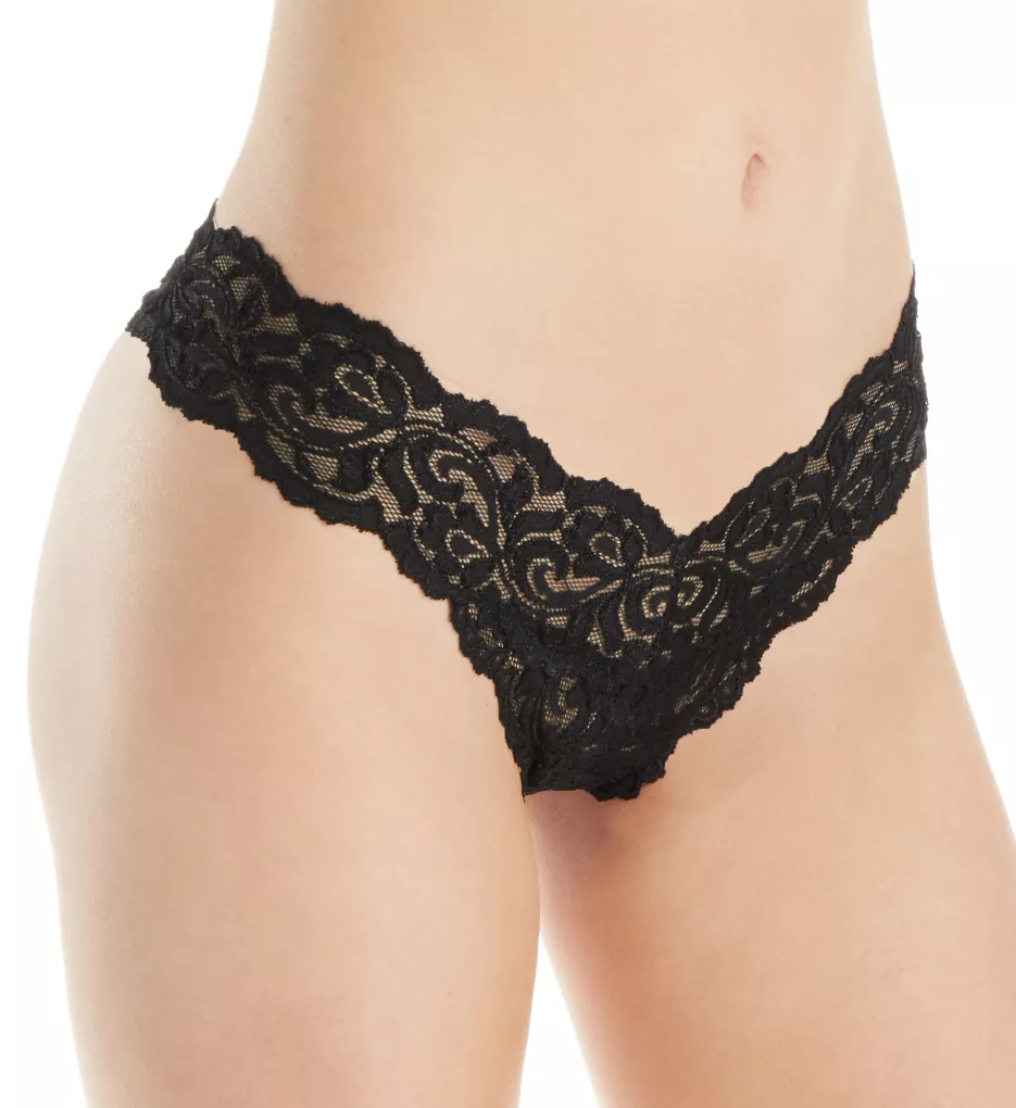 Signature Lace Thong - 2 Pack Black/White 5