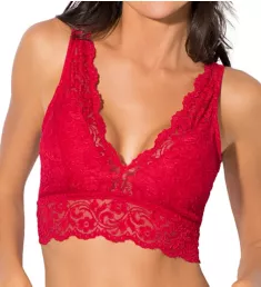 Signature Lace Deep V Bralette No No Red S