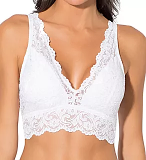 Signature Lace Deep V Bralette White S
