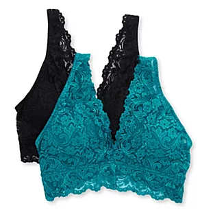 Signature Lace Deep V Bralette - 2 Pack FANFARE / BLACK HUE S