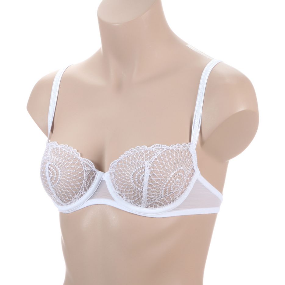 Reflet Half Cup Bra - White