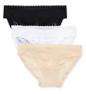 Low Rise 4 Way Stretch Lace Bikini Panty - 3 Pack