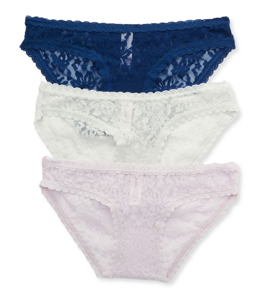 Special Intimates : Special Intimates SP1003 4 Way Stretch Lace Bikini Panty - 3 Pack (Navy/Lavender/Grey XL)