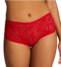4 Way Stretch Lace Boyshort Panty Racing Red S