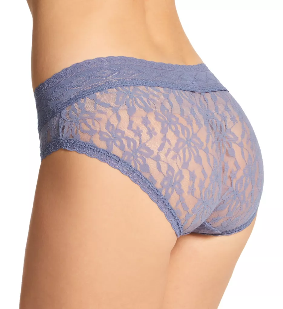 4 Way Stretch Lace Hipster Panty Blue Granite M