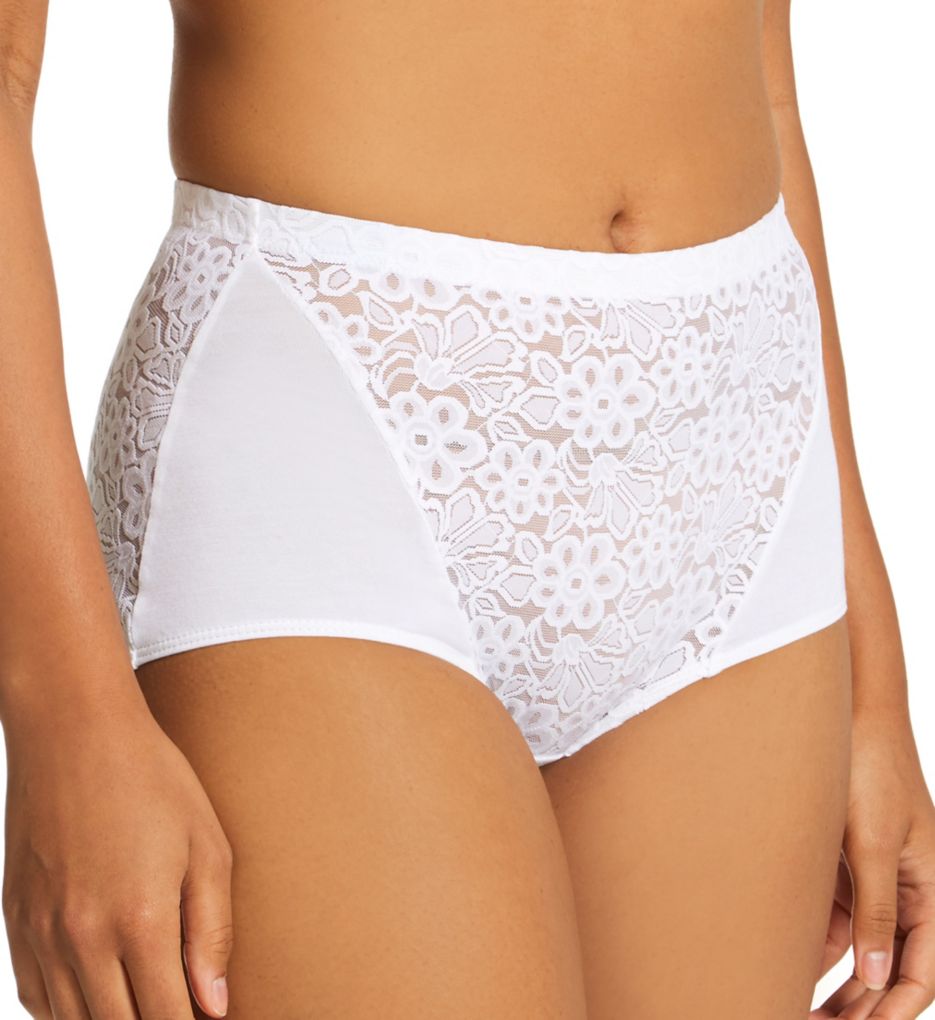 Special Intimates : Special Intimates SP3002 Floral Lace Shaping Brief Panty (White XL)