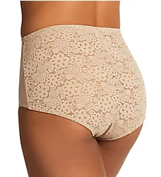 Floral Lace Shaping Brief Panty Mocha M