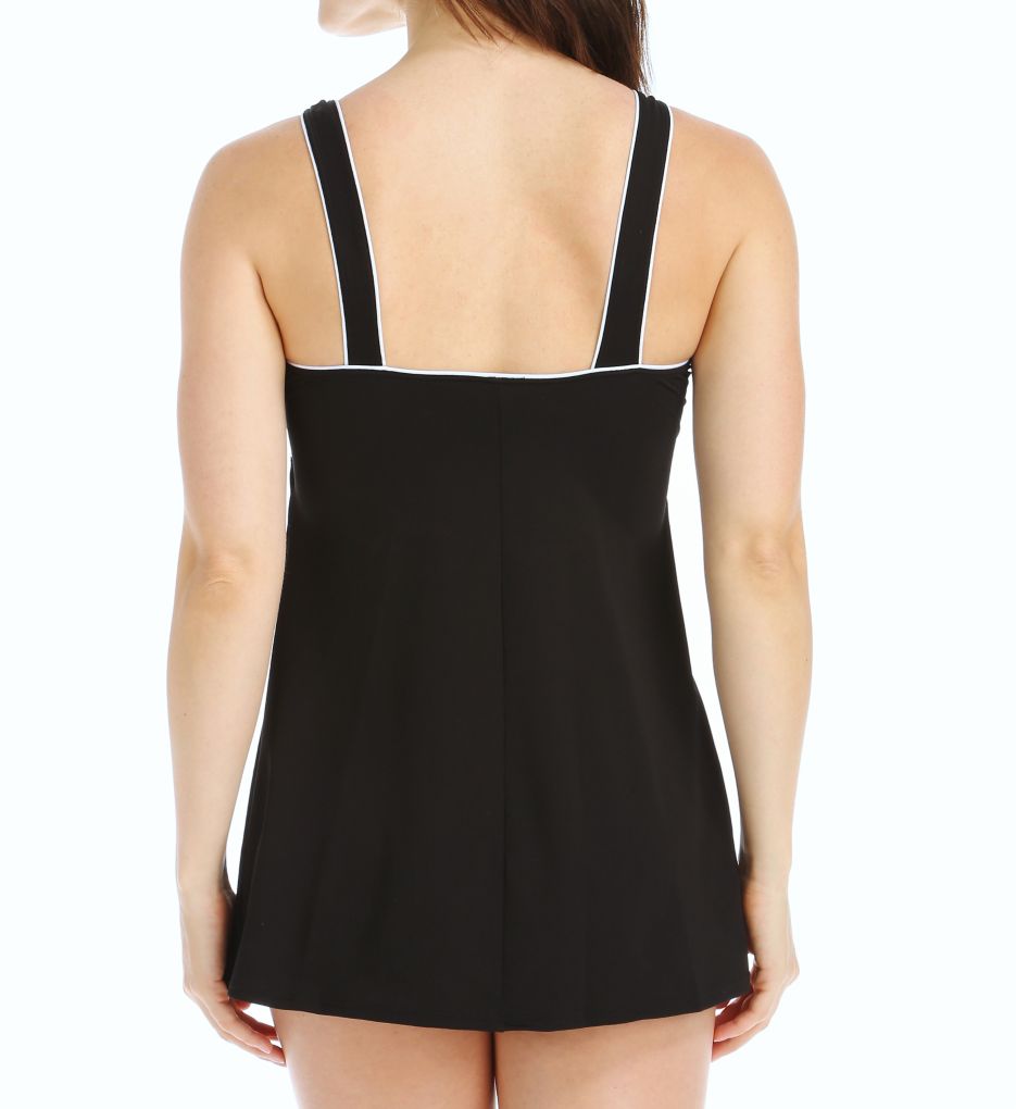 Endurance+ Piped Sheath One Piece Swim Dress-bs