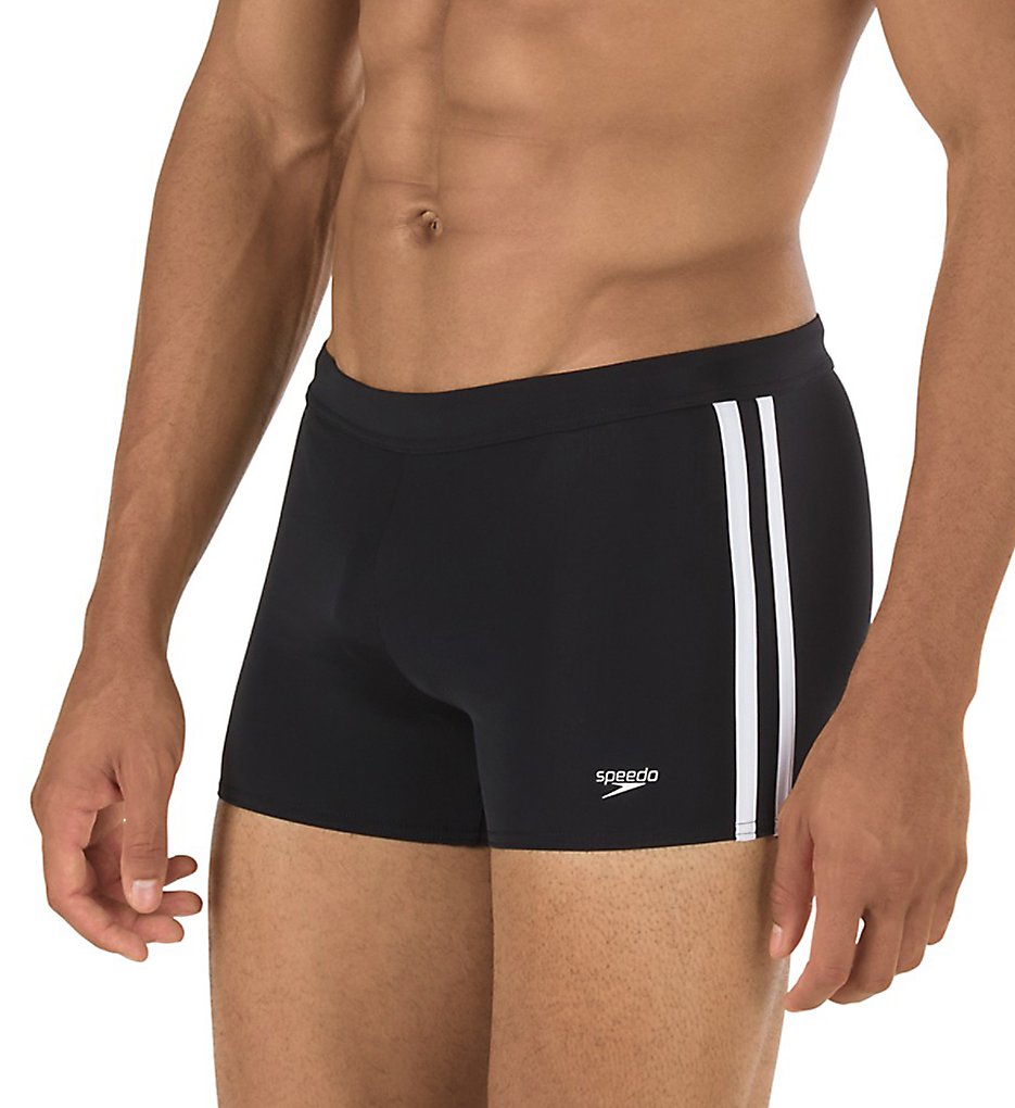 Speedo 7300164 Shoreline Square Leg Fitness Swim Trunk (Black)