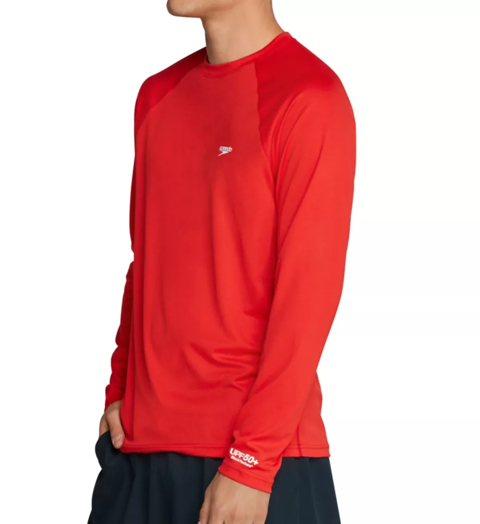 Easy Regular Fit Long Sleeve Swim Shirt Speedo Red L