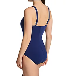 Active Adjustable Shirred Tank One Piece Swimsuit Peacoat 6