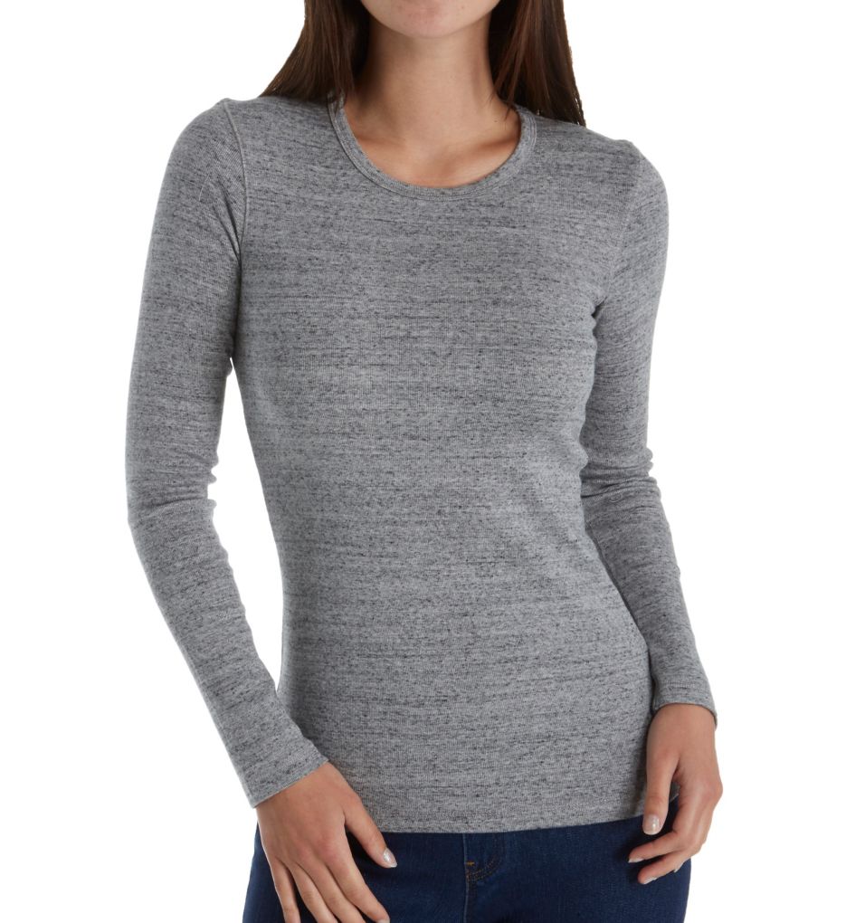 1x1 Classic Rib Long Sleeve Crew Neck Top-fs